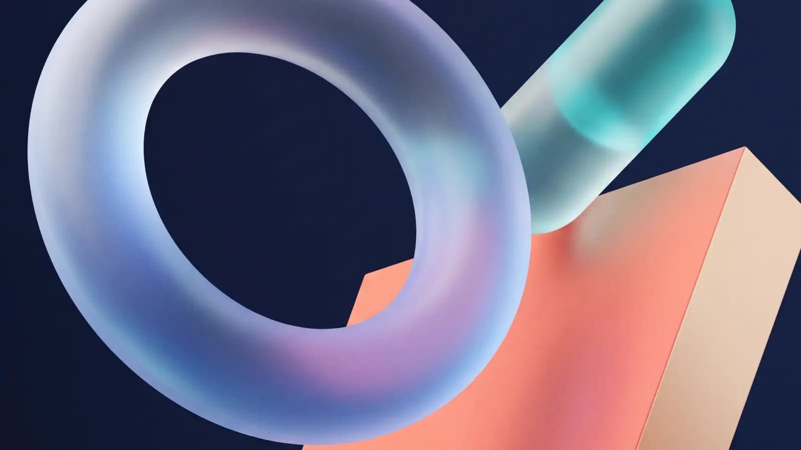 An abstract glass ring and geometric forms representing layered WordPress authentication