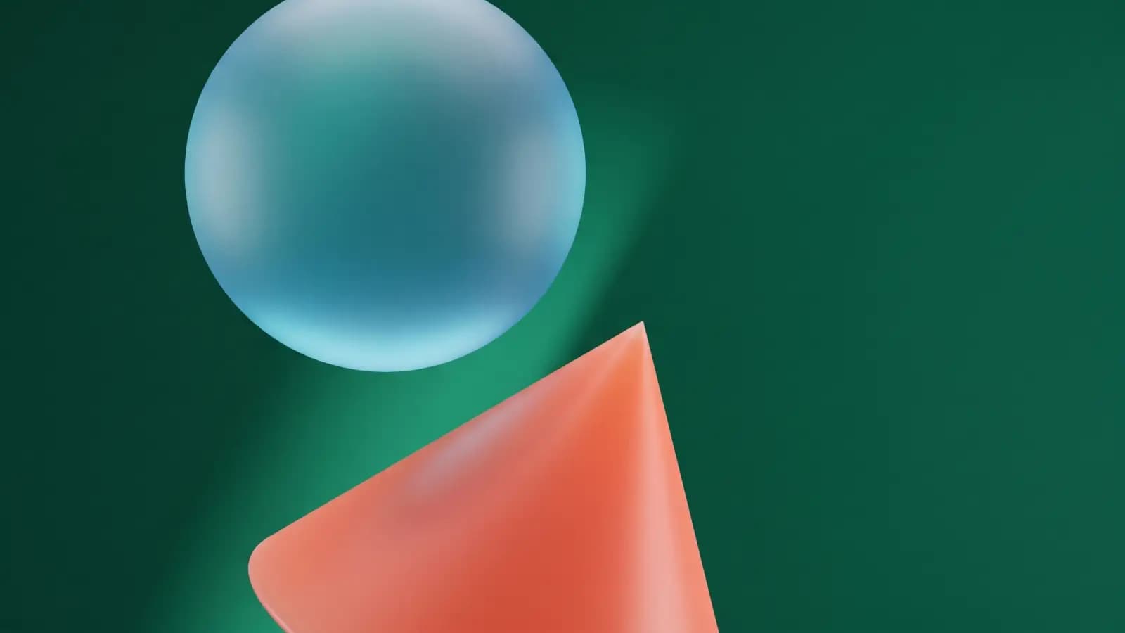 Abstract cover of a glass sphere and a coral cone on a deep green background, representing two devices talking directly over a local network